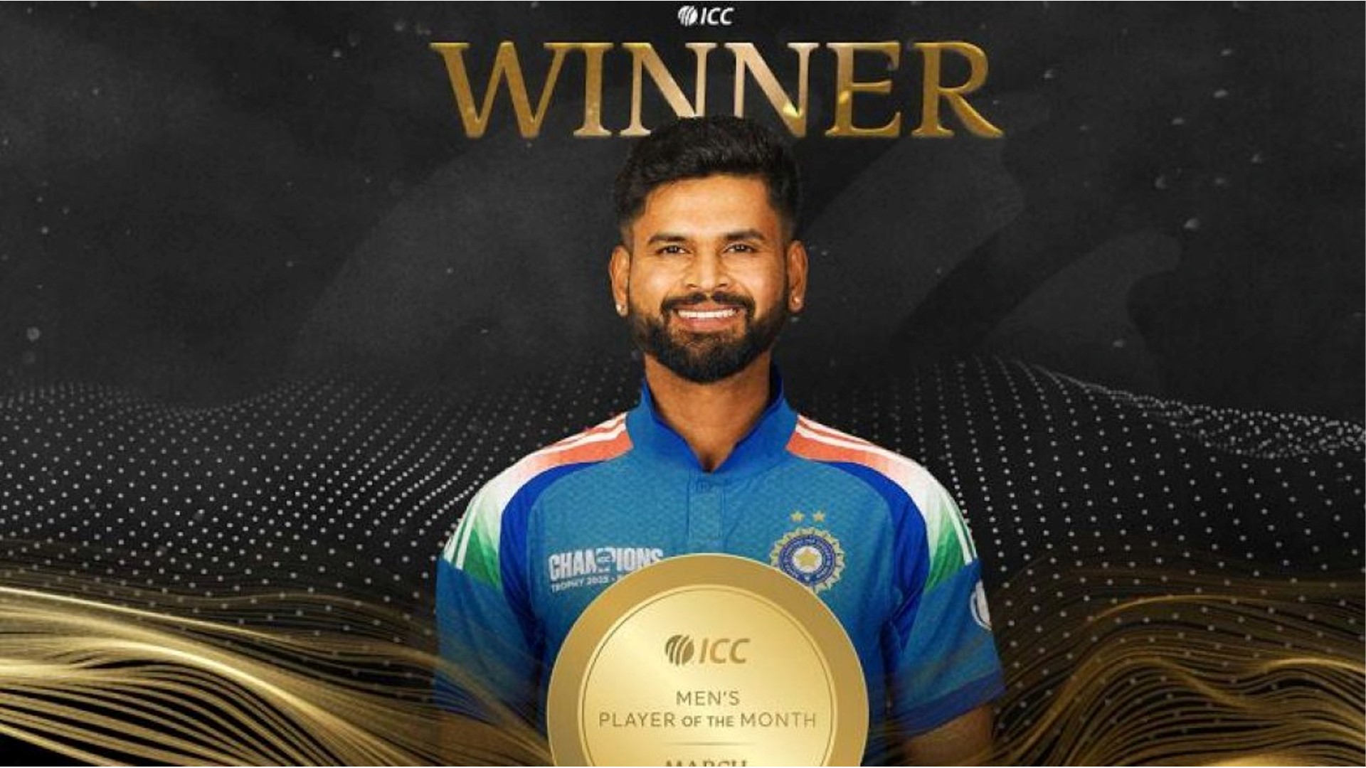 মার্চের সেরা খেলোয়াড় ভারতের শ্রেয়াস আইয়ার