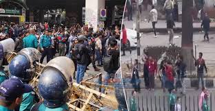 সচিবালয়ে পুলিশের সঙ্গে শিক্ষার্থীদের ধাওয়া পাল্টা-ধাওয়া, ফাঁকা গুলি