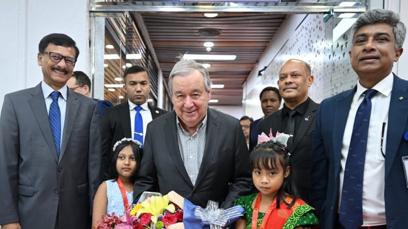 চার দিনের সফরে ঢাকায় জাতিসংঘ মহাসচিব গুতেরেস