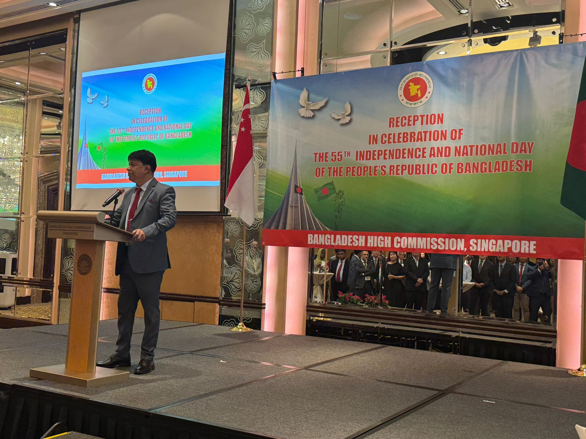 সিঙ্গাপুরে বাংলাদেশের ৫৫তম স্বাধীনতা ও জাতীয় দিবস উপলক্ষে সম্বর্ধনা অনুষ্ঠানের আয়োজন
